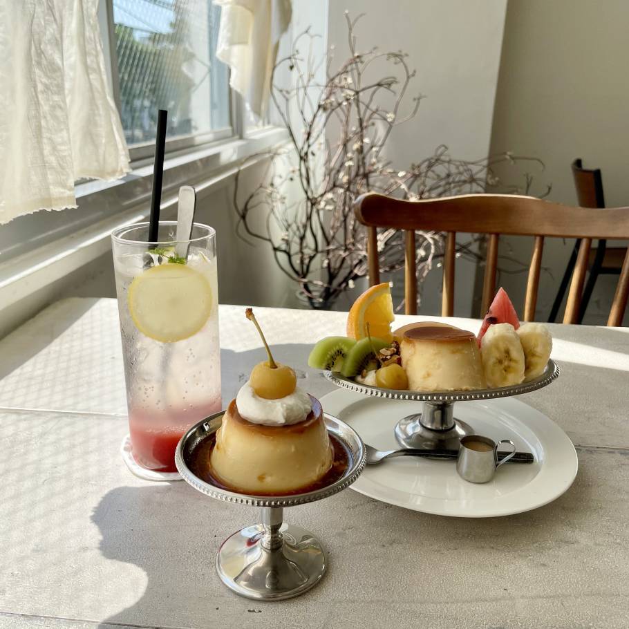 黄色いさくらんぼが可愛い♪福岡のカフェ『くらすこと』のプリン