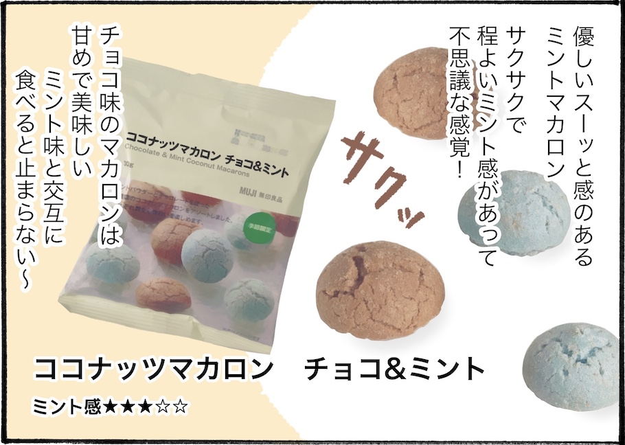 チョコミン党必見！無印良品で食べたいミントスイーツ3選【アラフォー主婦の“我慢しなくていい”お菓子】vol.81
