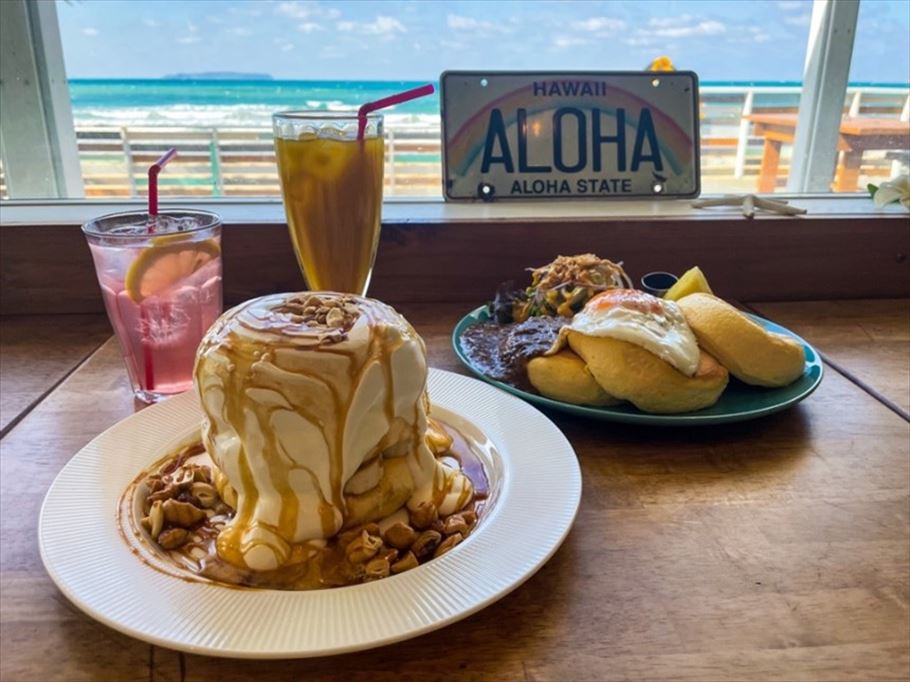 オーシャンビューでふわふわとろけるハワイアンパンケーキ 福岡県福津市 Cafe Aloha Ufu ウフ