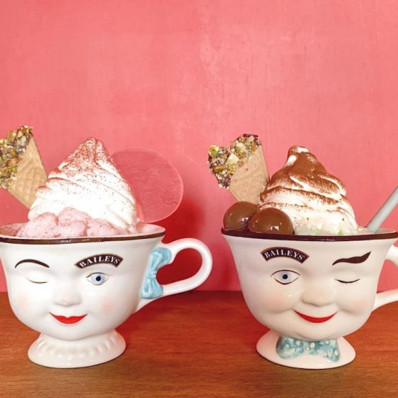 魅惑の「cafe tocco」世界。 ２つ並べたくなるポットの器に、かき氷の上に濃厚なソフトクリーム♡（静岡・三島）