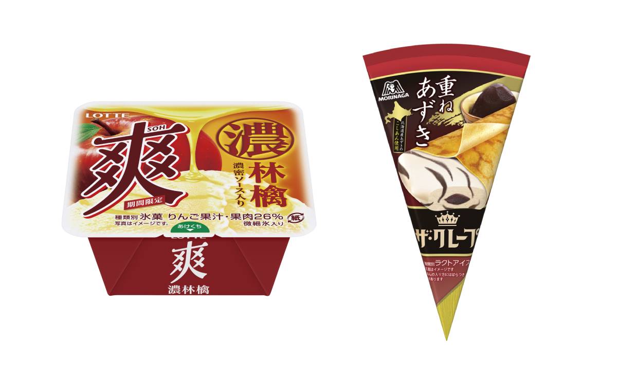 「ザ・クレープ 重ねあずき」「爽 濃林檎」リピート必至♡冬の新作コンビニアイスまとめ2選
