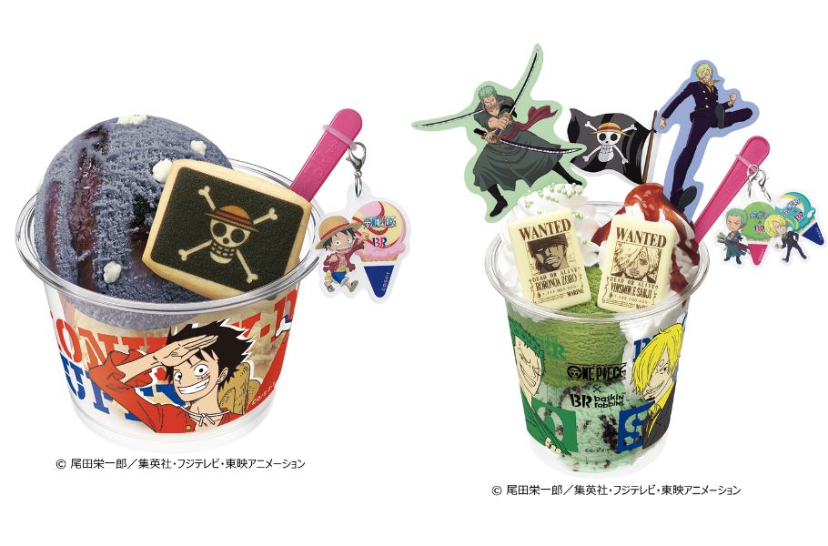 画像左：「ルフィ スゲーー‼海賊ダブルカップ」、画像右：「ゾロ＆サンジ 両翼サンデー」