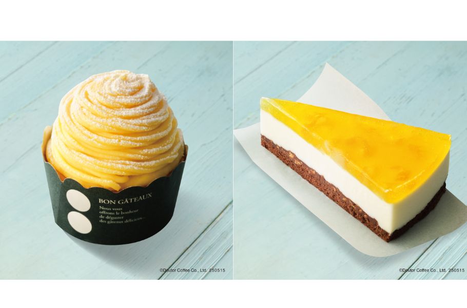 エクセシオールカフェの「塩レモンモンブラン」と「ハニーレモンレアチーズケーキ ～国産はちみつ使用～」