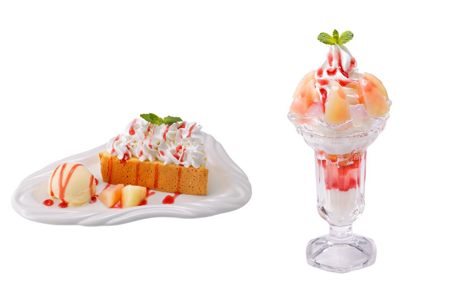 「ピーチシフォン」と「ピーチパフェ」